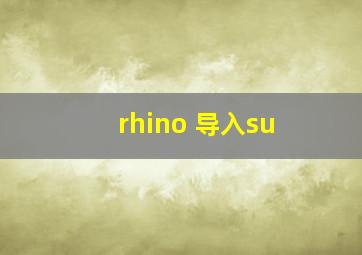 rhino 导入su